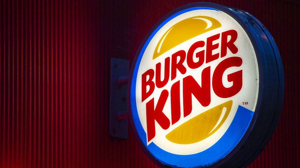 Burger King sign on a red background