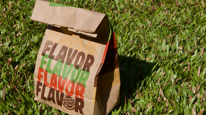 Burger King bag on grass