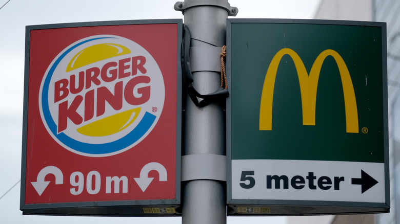 Burger King and McDonald's signs