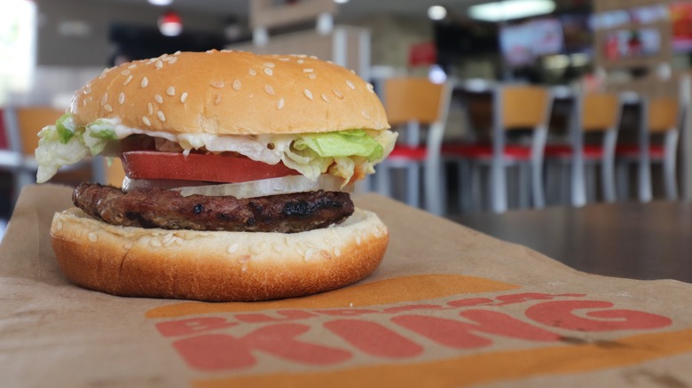 Burger King Whopper on a bag