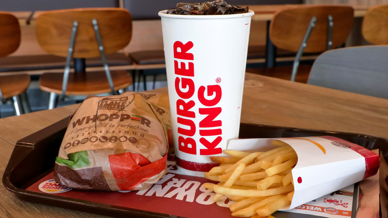 Whopper, fries, and  drink