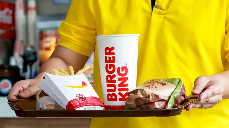 Burger King food on a tray