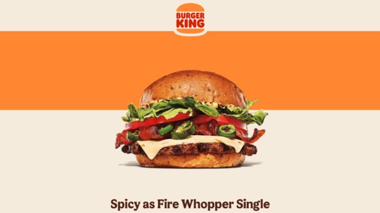 Spicy as Fire Whopper Single from Burger King