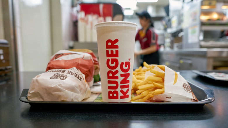 Burger King meal on tray