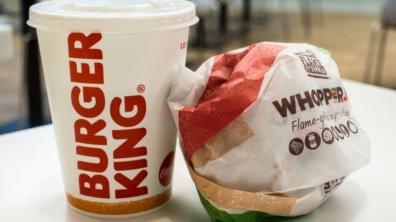 Burger King Whopper and soda