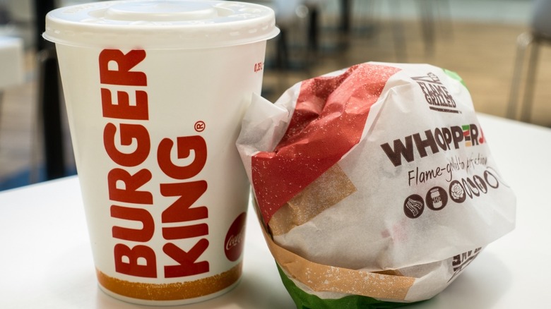 Burger King sandwich and drink