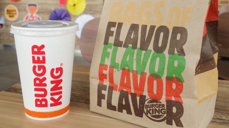 Burger King drink and paper bag
