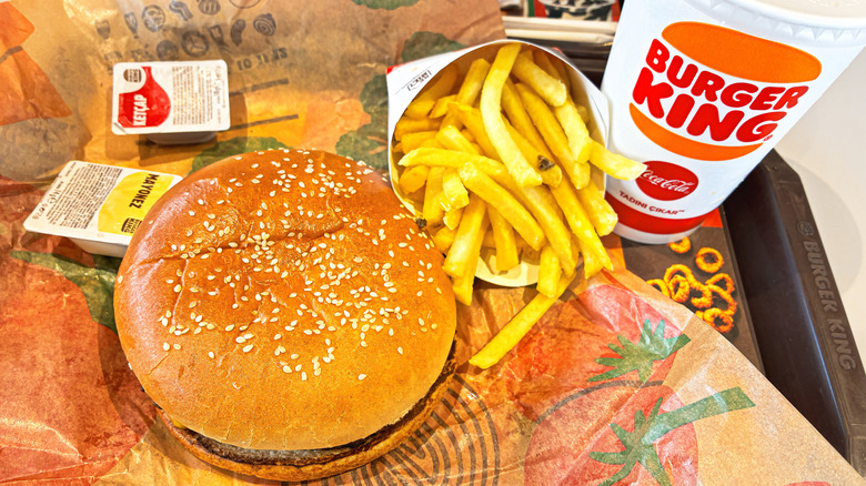 Burger King Whopper with fries and a drink