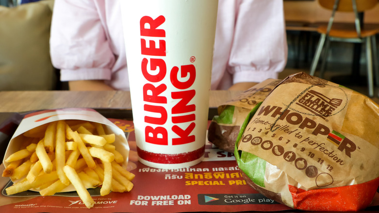 Burger King's whopper on a tray 