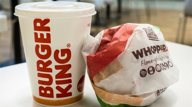 Burger King whopper and drink