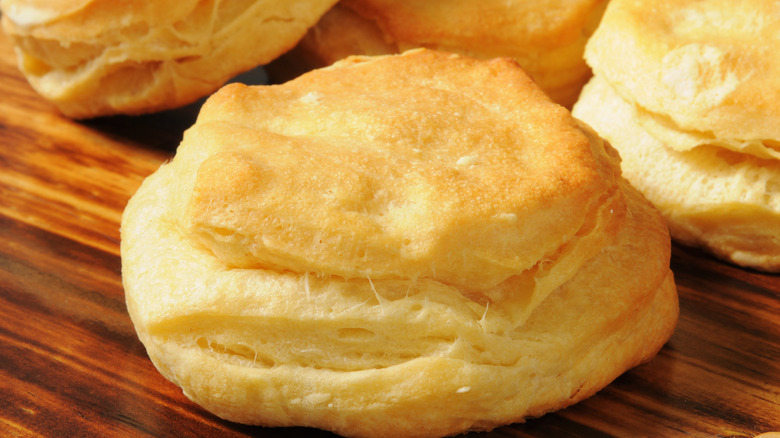 buttermilk biscuits on cutting board