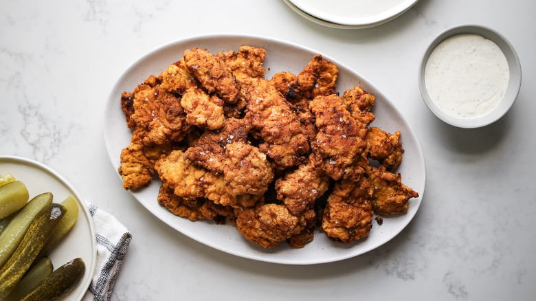 fried turkey tenderloins with pickles