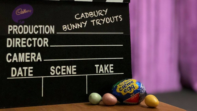 Cadbury treats next to director's board