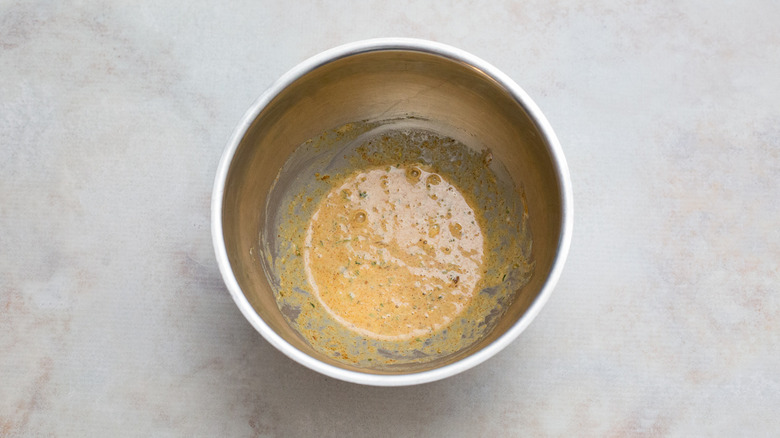 mayonnaise mixture in mixing bowl