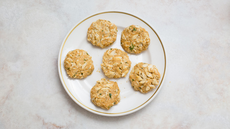 crab cakes on white plate