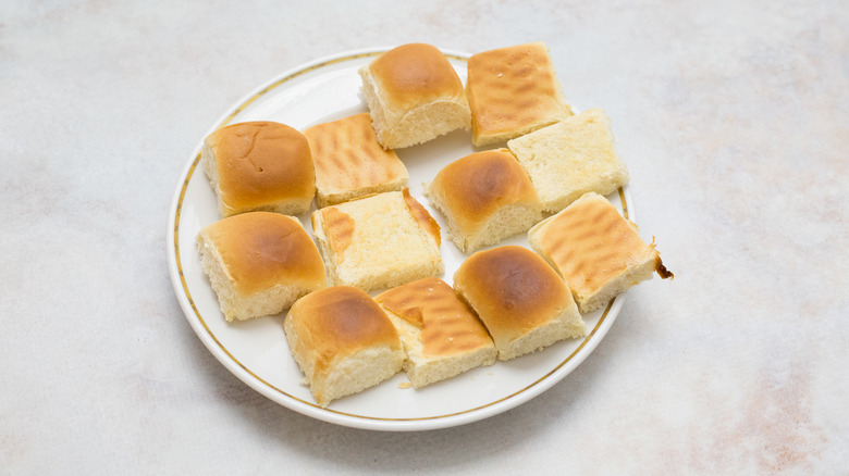 toasted slider buns on plate