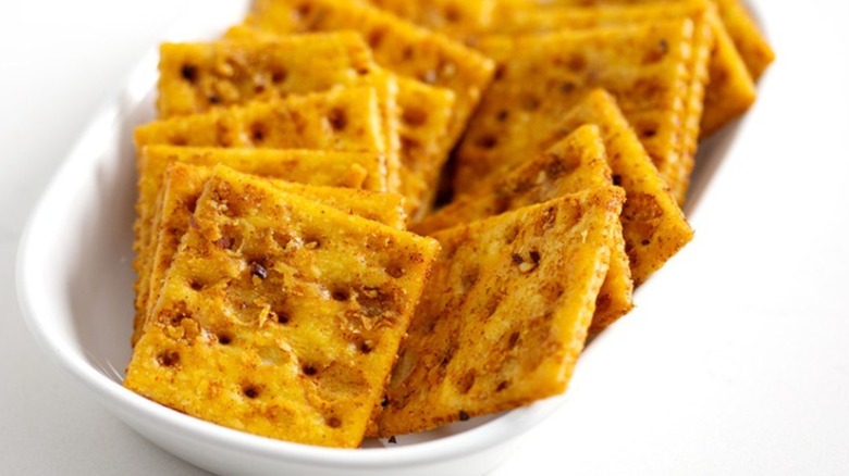 Cajun firecracker crackers in a bowl 