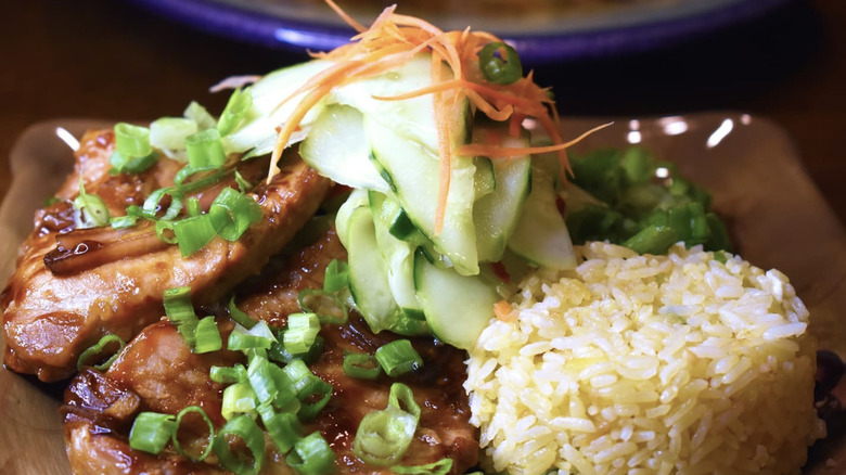 Cambodian grilled pork and rice