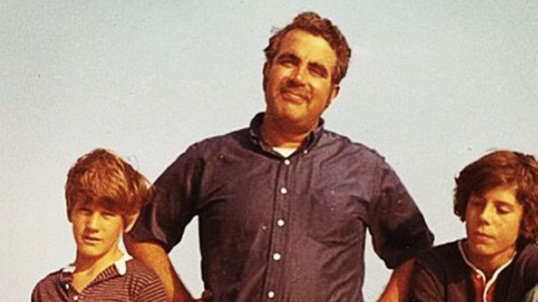 Young Anthony Bourdain with his father and brother
