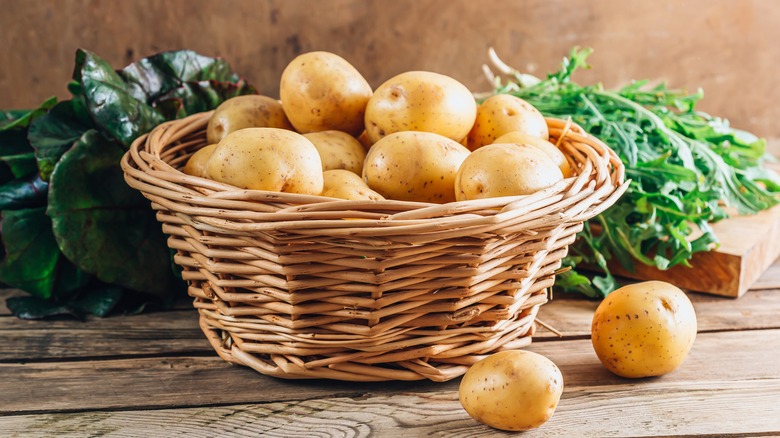 Basket of potatoes