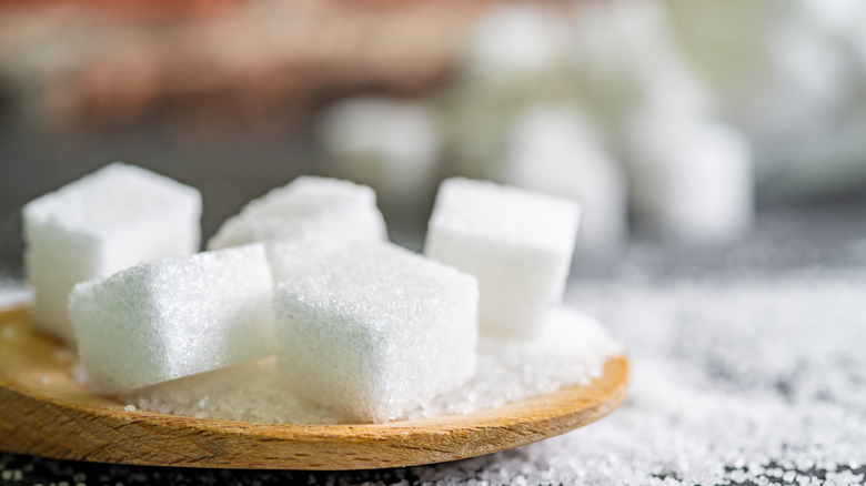 White sugar cubes