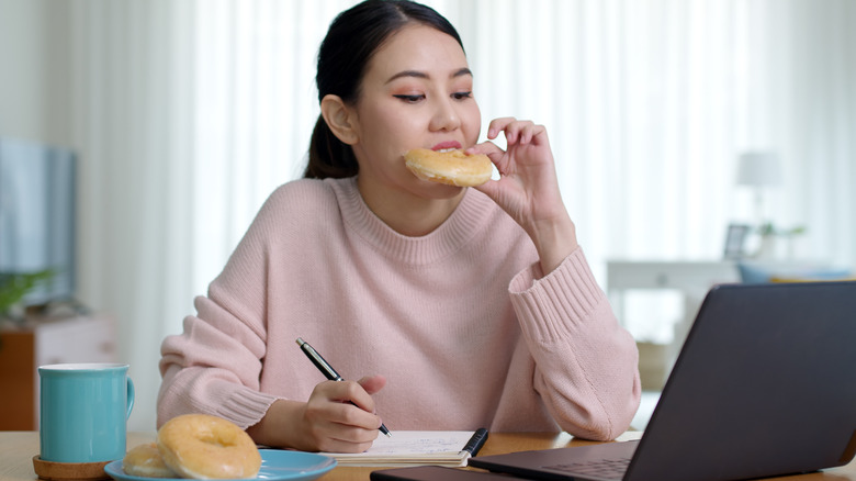 Student eating