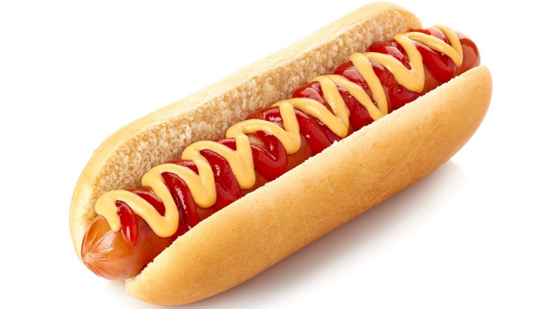 Hot dog with ketchup and mustard