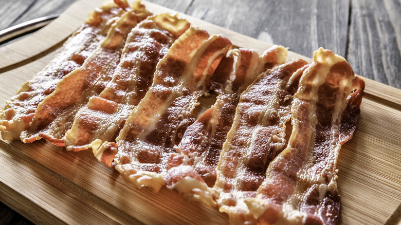 Bacon on cutting board