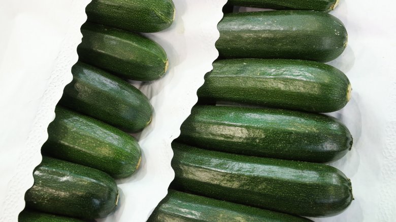 Fresh uncut zucchini squash