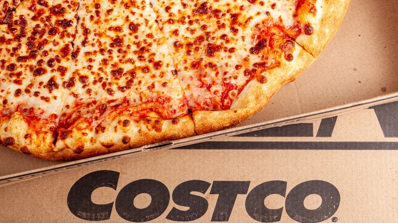 Costco pizza in box