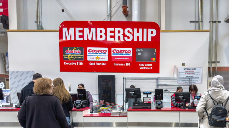 Costco membership desk inside the warehouse retailer