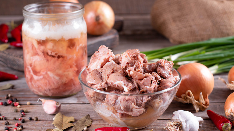 Meat and a jar