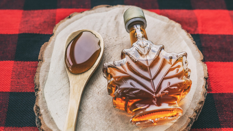Maple Syrup bottle and spoon