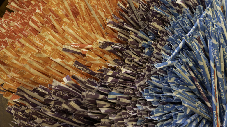 Blue and orange Pixy Stix