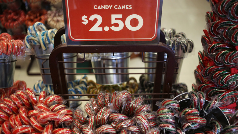 Candy canes on display