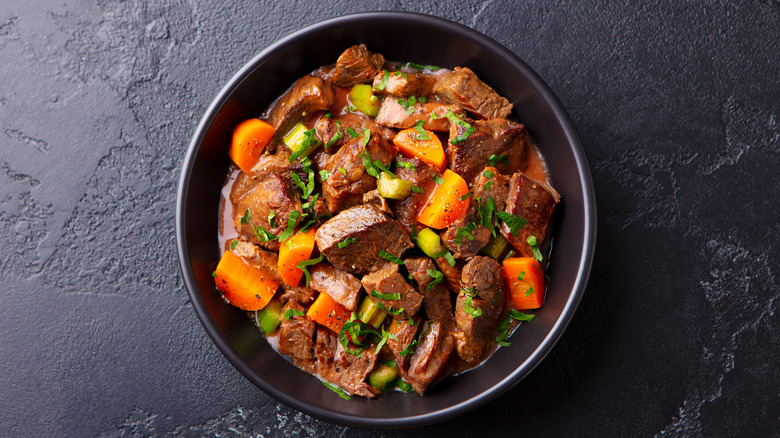 beef stew in bowl