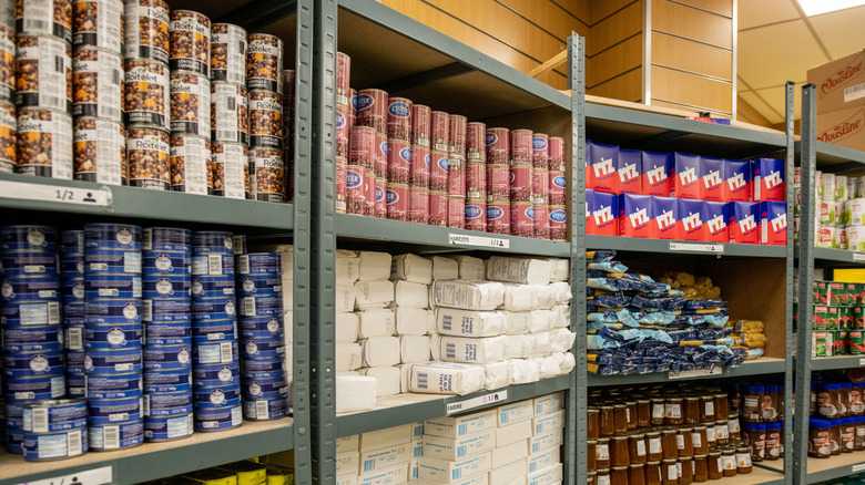 Canned goods food shelf 