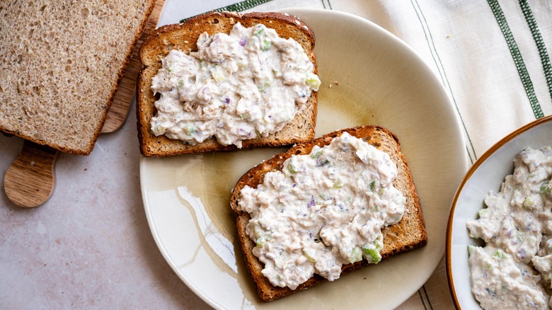 salmon salad toast