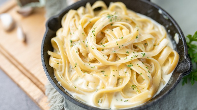 pasta with creamy sauce