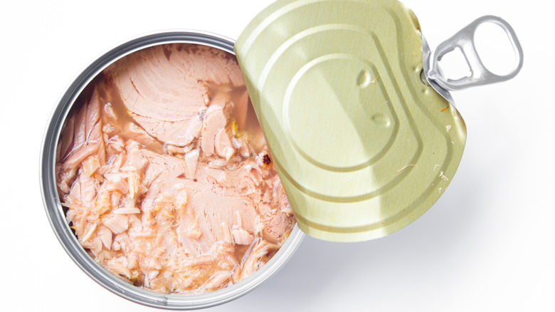 An opened can of tuna