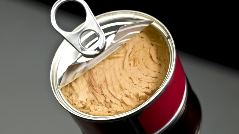 partially open can of tuna