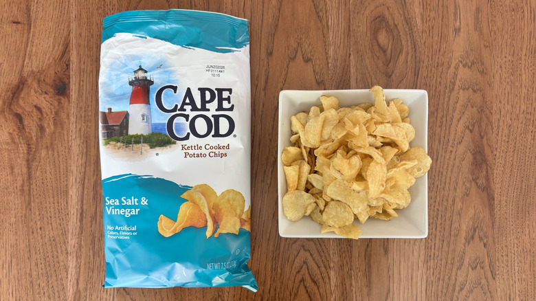 bag of salt and vinegar chips with bowl