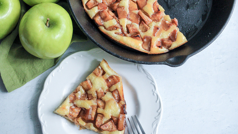 caramel apple pancake soufflé slice 