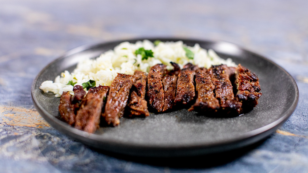 carne asada recipe plated