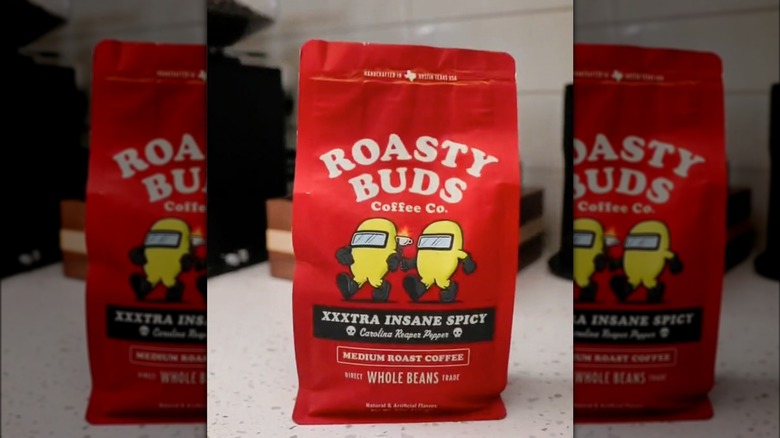 Roasty Buds XXXtra Insane Spicy coffee blend package