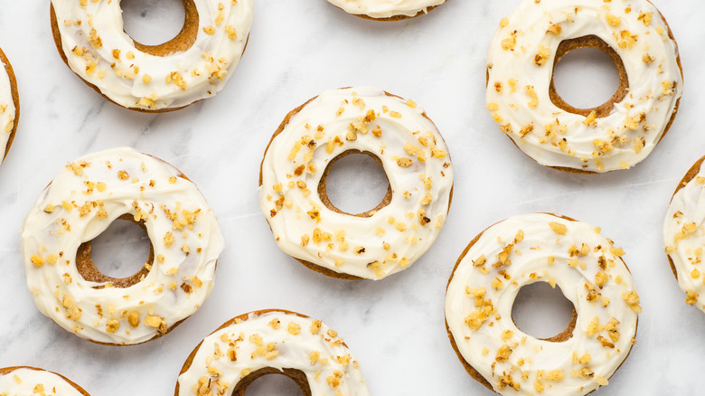 carrot cake donut on counter 