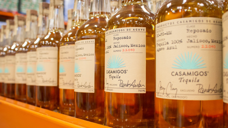 Bottles of Casamigos on shelf