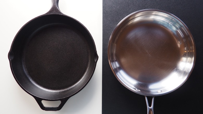 stainless steel cast iron pan
