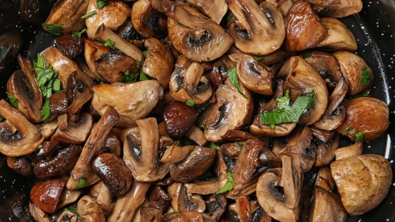 Mushrooms in pan