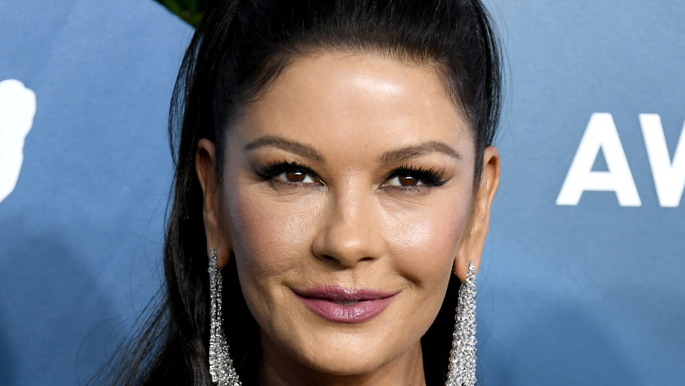 Catherine Zeta-Jones in silver earrings